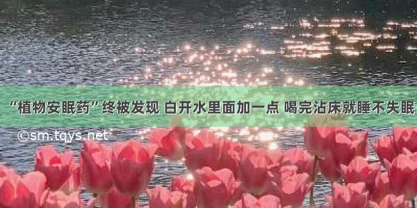 “植物安眠药”终被发现 白开水里面加一点 喝完沾床就睡不失眠