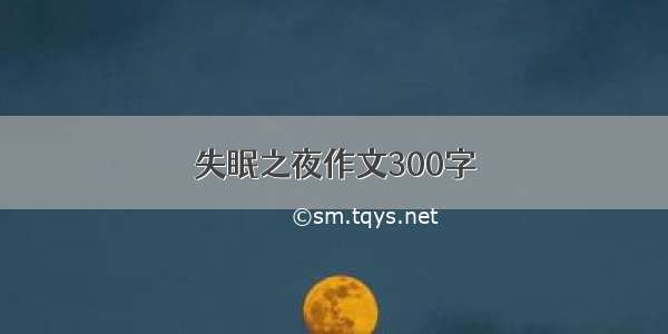 失眠之夜作文300字