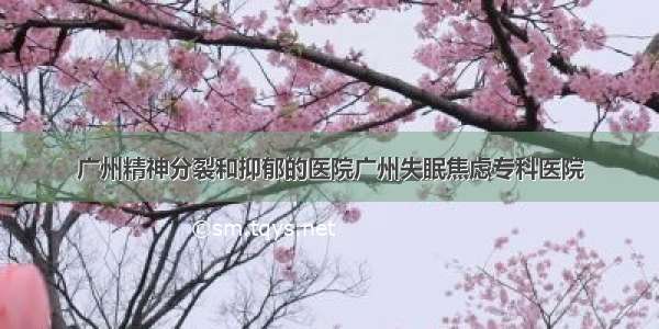 广州精神分裂和抑郁的医院广州失眠焦虑专科医院