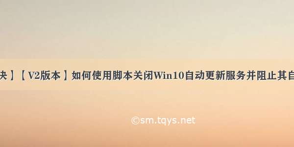 【已解决】【V2版本】如何使用脚本关闭Win10自动更新服务并阻止其自动启动?