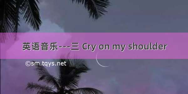 英语音乐---三 Cry on my shoulder