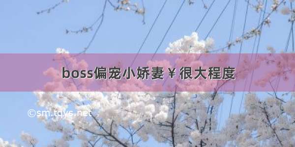 boss偏宠小娇妻￥很大程度