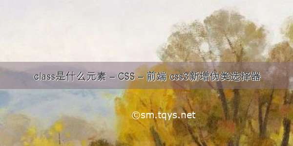 class是什么元素 – CSS – 前端 css3新增伪类选择器