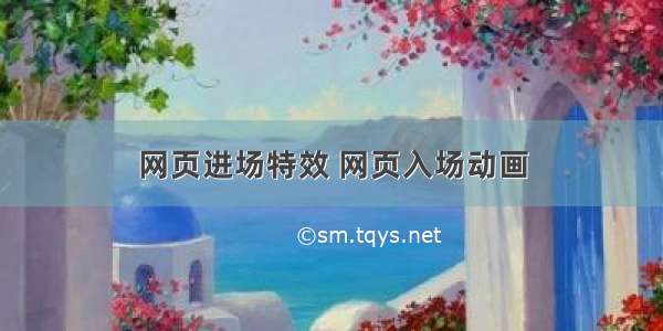 网页进场特效 网页入场动画