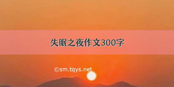 失眠之夜作文300字