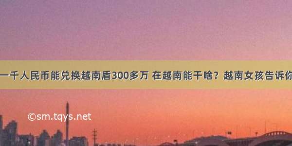 一千人民币能兑换越南盾300多万 在越南能干啥？越南女孩告诉你