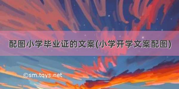 配图小学毕业证的文案(小学开学文案配图)