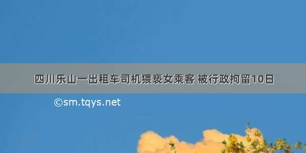 四川乐山一出租车司机猥亵女乘客 被行政拘留10日