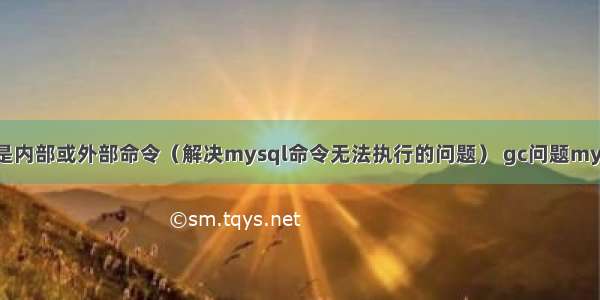 mysql不是内部或外部命令（解决mysql命令无法执行的问题） gc问题mysql连接池