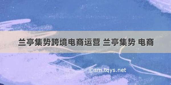 兰亭集势跨境电商运营 兰亭集势 电商