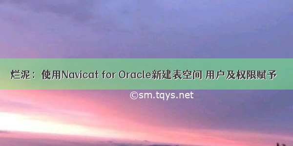 烂泥：使用Navicat for Oracle新建表空间 用户及权限赋予