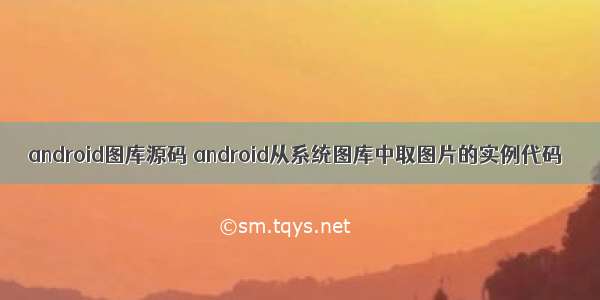 android图库源码 android从系统图库中取图片的实例代码