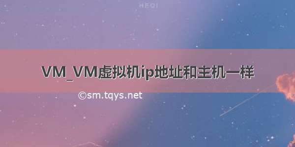 VM_VM虚拟机ip地址和主机一样