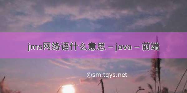 jms网络语什么意思 – java – 前端