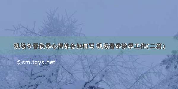 机场冬春换季心得体会如何写 机场春季换季工作(二篇)