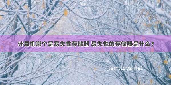 计算机哪个是易失性存储器 易失性的存储器是什么？