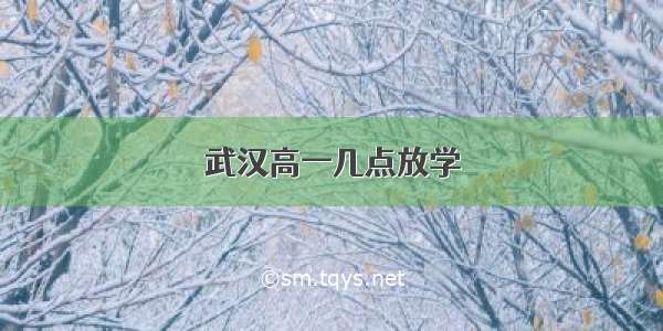 武汉高一几点放学