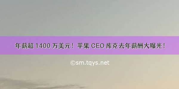 年薪超 1400 万美元！苹果 CEO 库克去年薪酬大曝光！