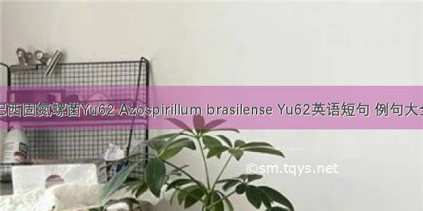 巴西固氮螺菌Yu62 Azospirillum brasilense Yu62英语短句 例句大全