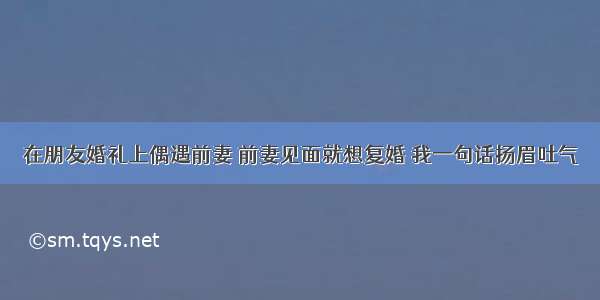 在朋友婚礼上偶遇前妻 前妻见面就想复婚 我一句话扬眉吐气