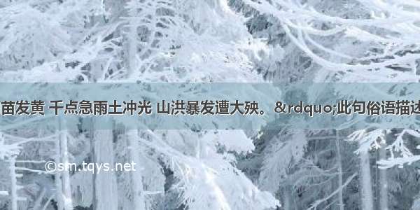 &ldquo;三天无雨苗发黄 千点急雨土冲光 山洪暴发遭大殃。&rdquo;此句俗语描述的地理事象与下列