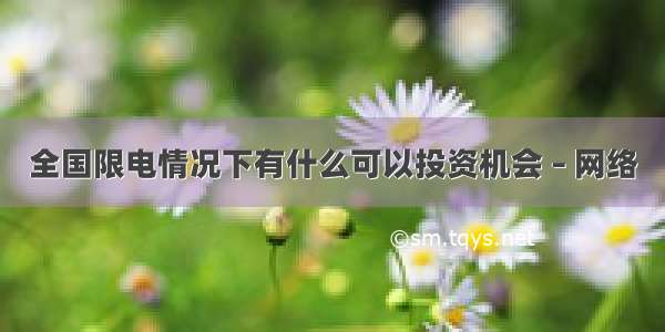 全国限电情况下有什么可以投资机会 – 网络