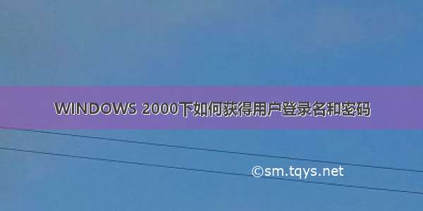 WINDOWS 2000下如何获得用户登录名和密码