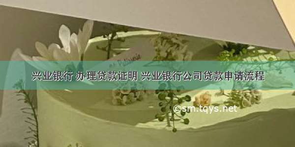 兴业银行 办理贷款证明 兴业银行公司贷款申请流程