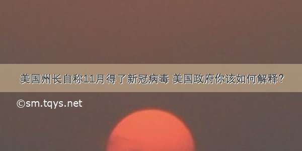 美国州长自称11月得了新冠病毒 美国政府你该如何解释？