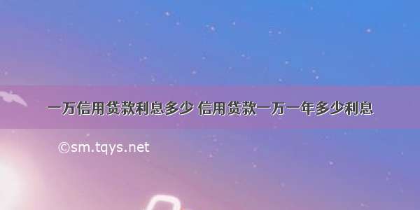 一万信用贷款利息多少 信用贷款一万一年多少利息