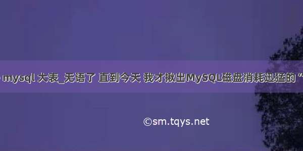 delete mysql 大表_无语了 直到今天 我才揪出MySQL磁盘消耗迅猛的“真凶”！