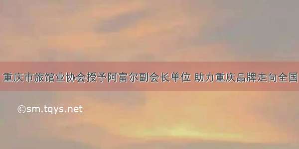 重庆市旅馆业协会授予阿富尔副会长单位 助力重庆品牌走向全国
