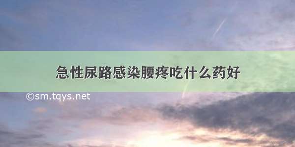 急性尿路感染腰疼吃什么药好