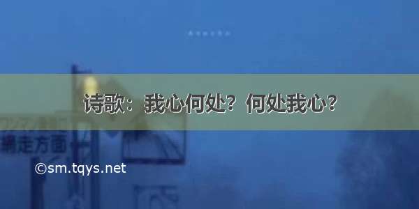 诗歌：我心何处？何处我心？