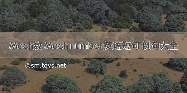 Mach数 Mach number英语短句 例句大全