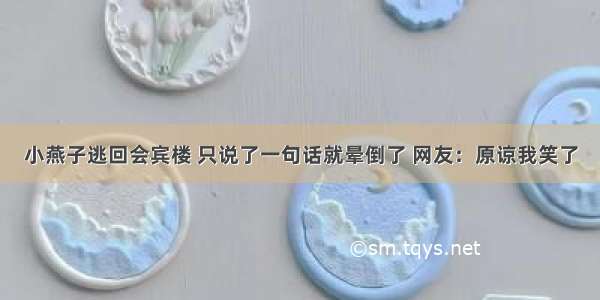 小燕子逃回会宾楼 只说了一句话就晕倒了 网友：原谅我笑了