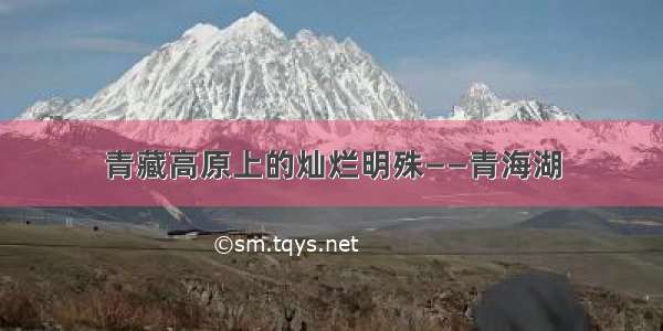 青藏高原上的灿烂明殊——青海湖