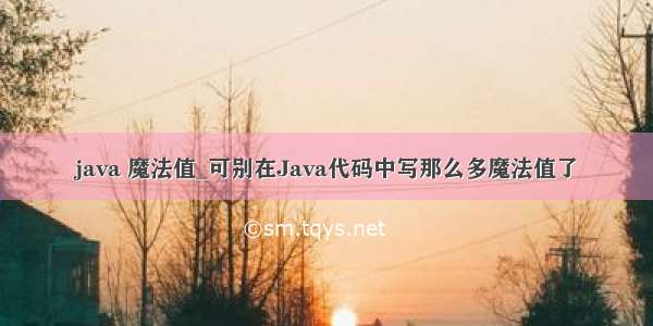 java 魔法值_可别在Java代码中写那么多魔法值了