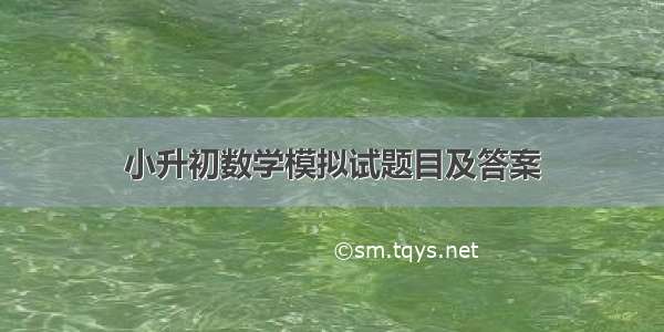 小升初数学模拟试题目及答案