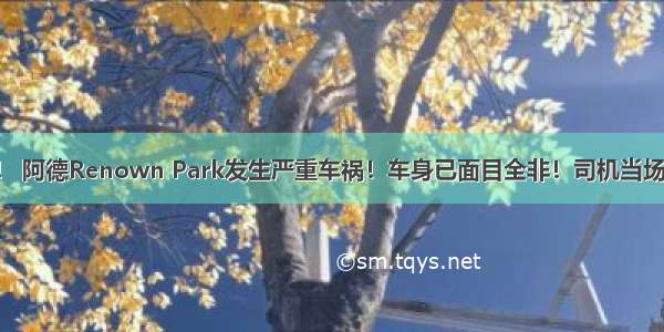 惨烈！ 阿德Renown Park发生严重车祸！车身已面目全非！司机当场死亡！