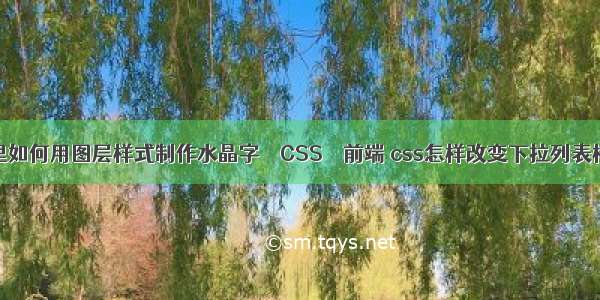 ps里如何用图层样式制作水晶字 – CSS – 前端 css怎样改变下拉列表样式