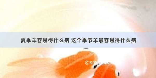 夏季羊容易得什么病 这个季节羊最容易得什么病