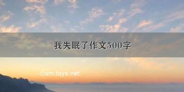 我失眠了作文500字