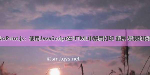 NoPrint.js：使用JavaScript在HTML中禁用打印 截屏 复制和粘贴