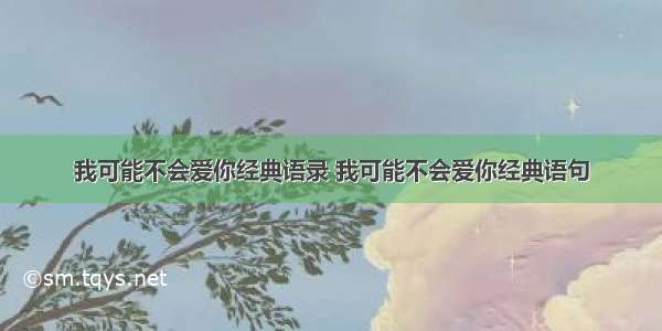 我可能不会爱你经典语录 我可能不会爱你经典语句