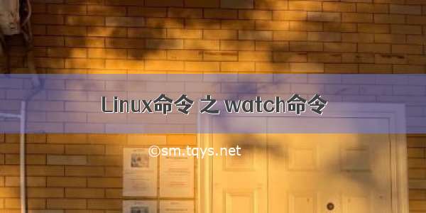 Linux命令 之 watch命令