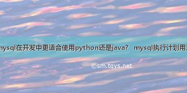 mysql在开发中更适合使用python还是java？ mysql执行计划用法