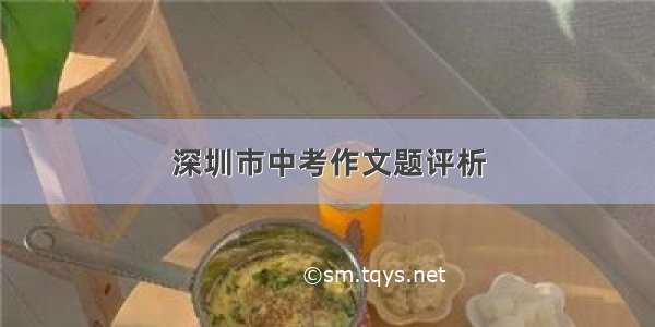 深圳市中考作文题评析