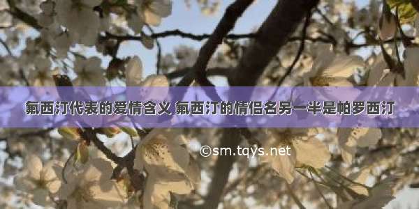 氟西汀代表的爱情含义 氟西汀的情侣名另一半是帕罗西汀