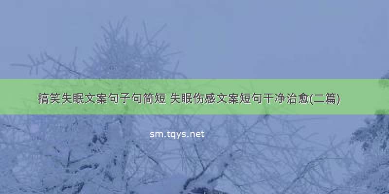 搞笑失眠文案句子句简短 失眠伤感文案短句干净治愈(二篇)